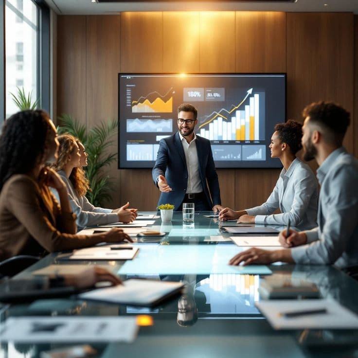 Réunion de conseil et stratégie digitale
